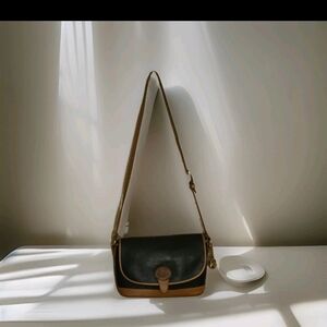 Dooney & Bourke Black and Tan Leather Shoulder Bag